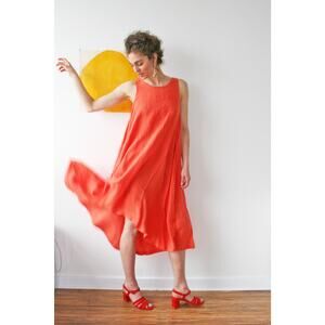 Black Crane Tank Dress in Paprika Sz M